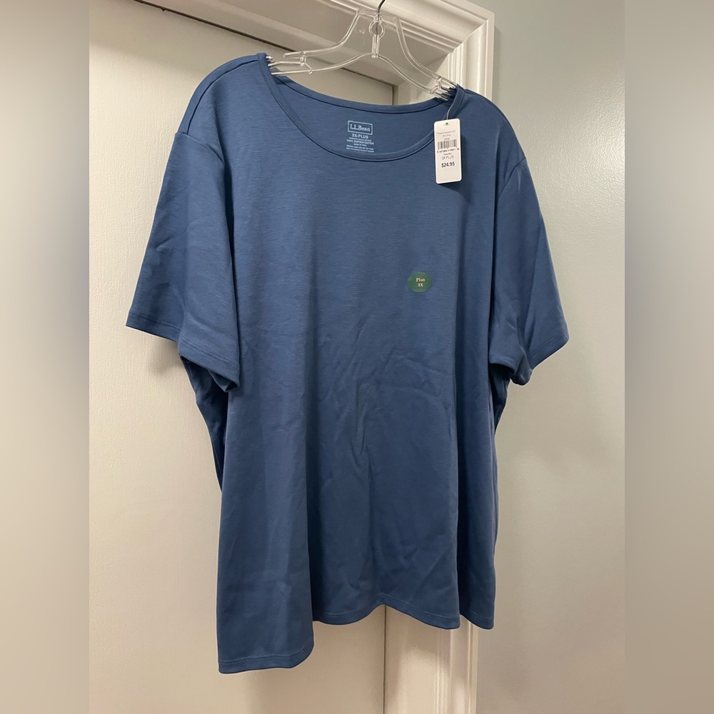 NWT LLBean - Women’s T-Shirt 3X Plus - Color Deep Blue - collar to hem 24.75”